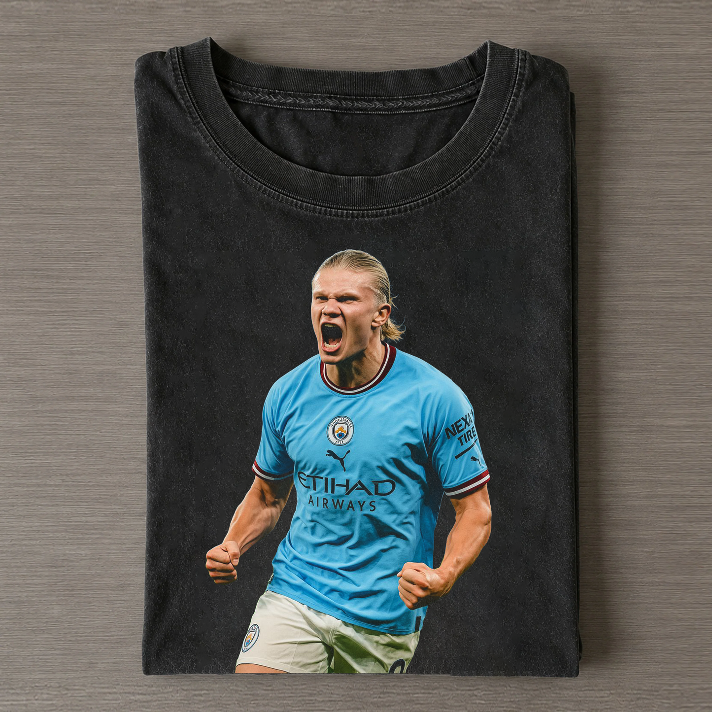 Erling Haaland Man City Celebration Vintage Washed Tee